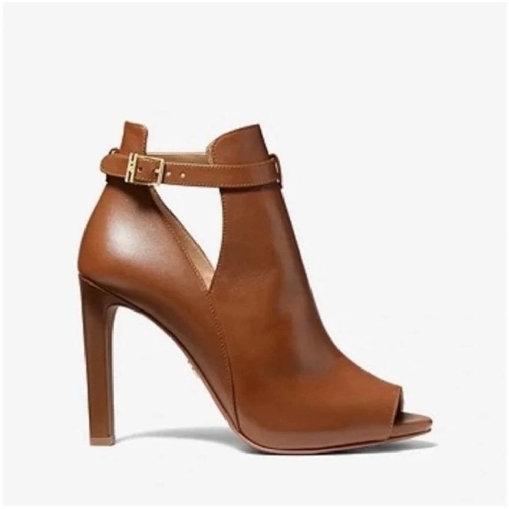 Michael Michael Kors Lawson Leather
Open Toe Ankle Boot Brown Size 7.5